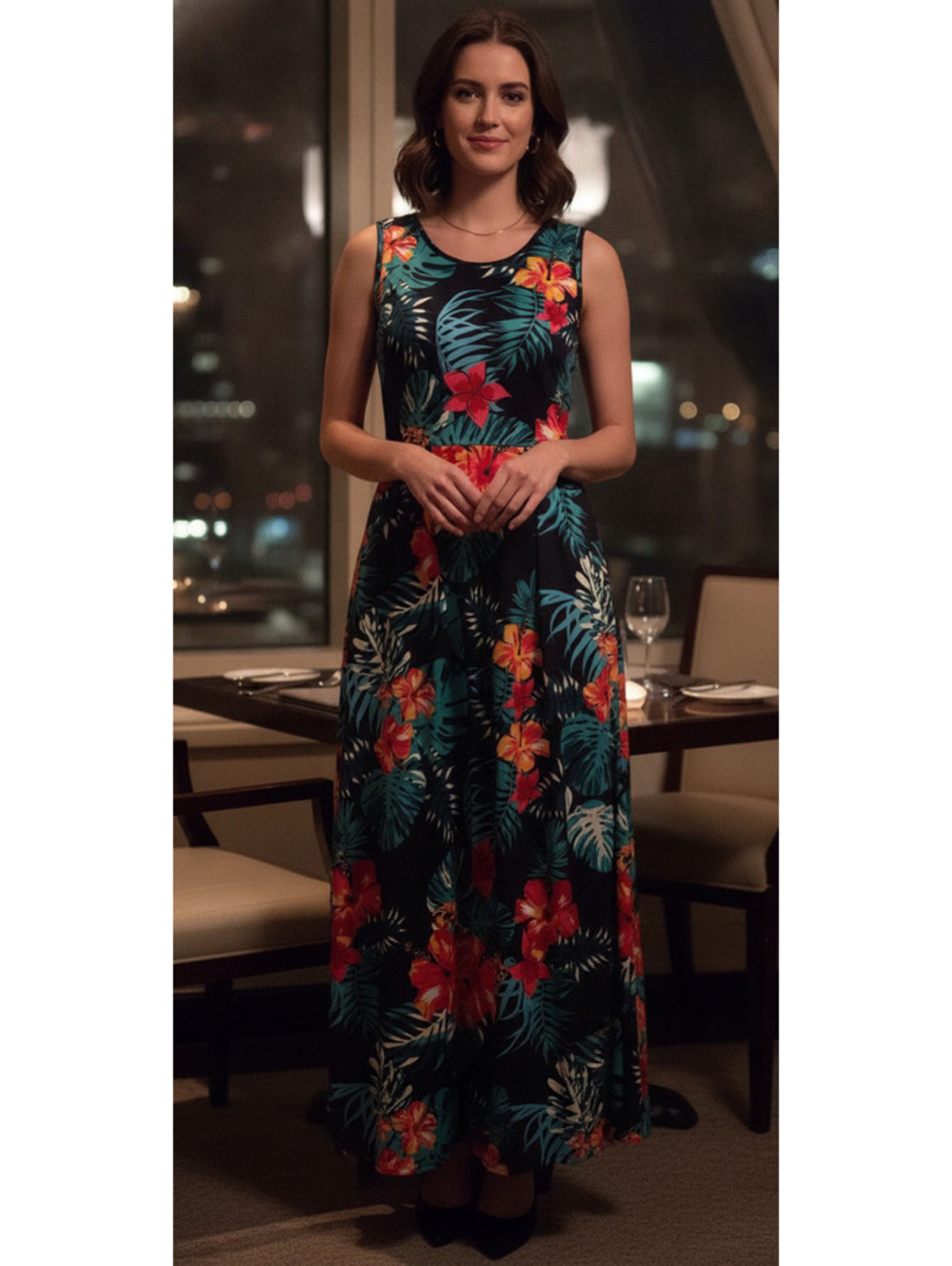 Women's Tropical Floral Print Summer Dress Collection - Multiple Styles